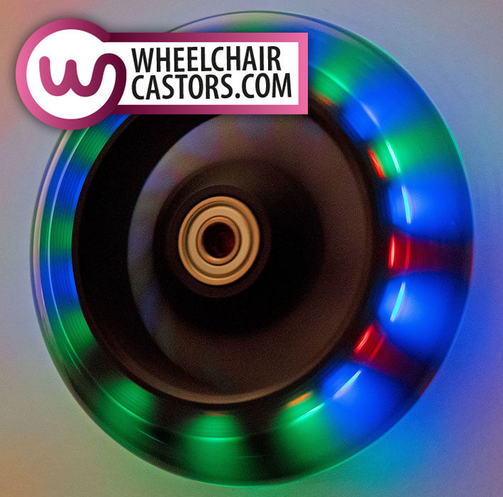 Wheelchair Castors with Flashing LED Lights Wheelchair Castors