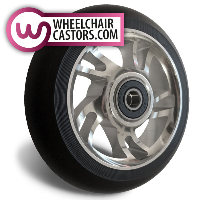 Wheelchair Castors silver extreme 4 inch 100mm